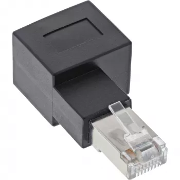 InLine Patchkabel-Adapter Cat.6A, RJ45 Stecker / Buchse, 90° nach rechts abgewinkelt