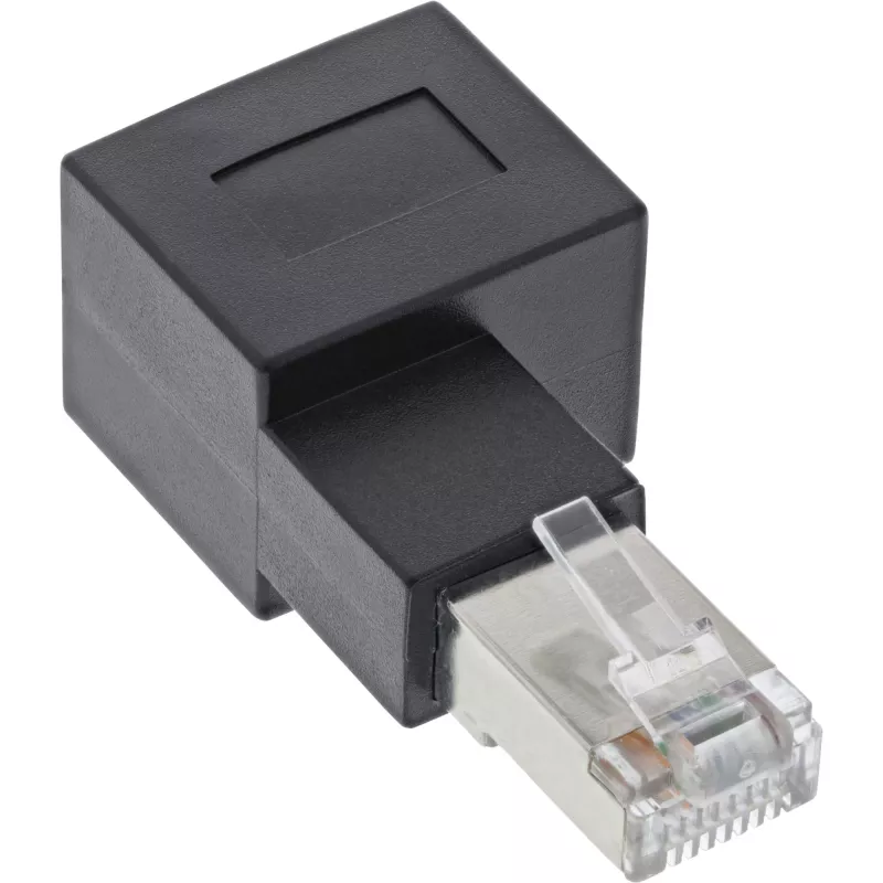 InLine Patchkabel-Adapter Cat.6A, RJ45 Stecker / Buchse, 90° nach rechts abgewinkelt