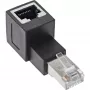 InLine Patchkabel-Adapter Cat.6A, RJ45 Stecker / Buchse, 90° nach oben abgewinkelt