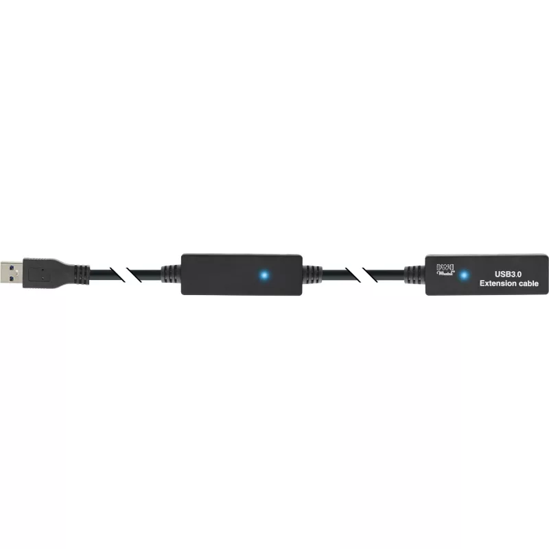 InLine USB3.2 Gen.1 aktives Repeater-Kabel Typ A Stecker / Buchse, schwarz, 10 m