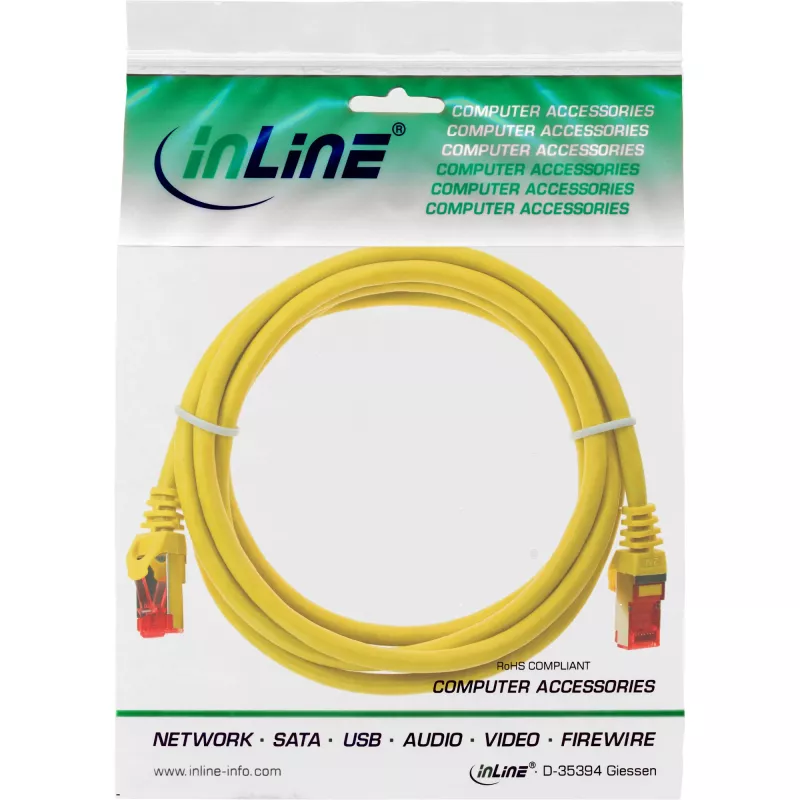 InLine Patchkabel S/FTP PiMF Cat.6 250MHz Kupfer halogenfrei gelb 0,5 m