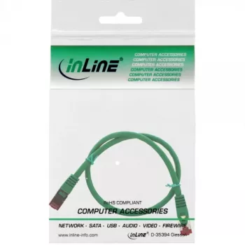InLine Patchkabel S/FTP PiMF Cat.6 250MHz Kupfer halogenfrei grün 0,3m
