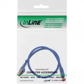 InLine Patchkabel S/FTP PiMF Cat.6 250MHz Kupfer halogenfrei blau 0,5m