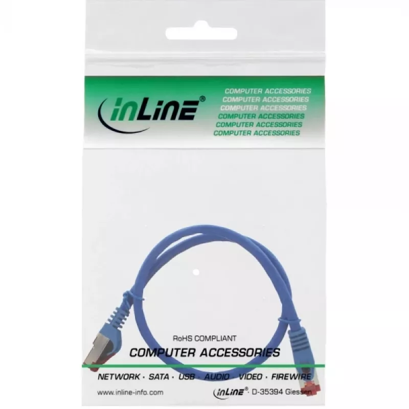 InLine Patchkabel S/FTP PiMF Cat.6 250MHz Kupfer halogenfrei blau 0,5m