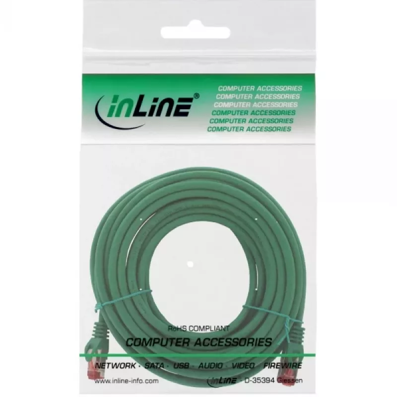 InLine Patchkabel S/FTP PiMF Cat.6 250MHz Kupfer halogenfrei grün 7,5m