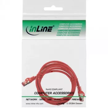 InLine Patchkabel S/FTP PiMF Cat.6 250MHz Kupfer halogenfrei rot 1m