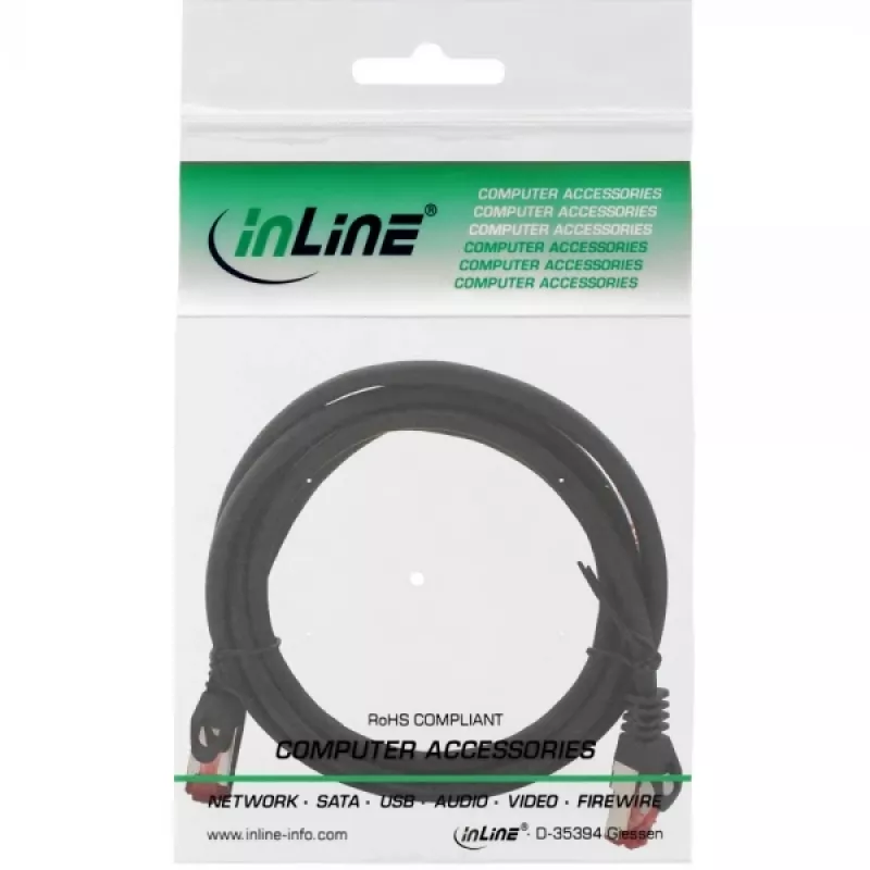 InLine Patchkabel S/FTP PiMF Cat.6 250MHz Kupfer halogenfrei schwarz 1,5m