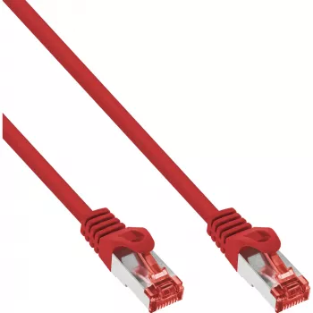 InLine Patchkabel S/FTP PiMF Cat.6 250MHz Kupfer halogenfrei rot 10m