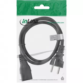 Netzkabel 16A InLine 16658D CEE 7/7 gerade IEC320/C19 1m