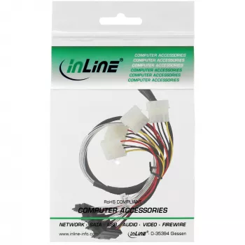 InLine SAS-Kabel, Mini SAS SFF-8087/4x SAS SFF-8482+Strom, SAS HDD zu Steuerung 0,75m