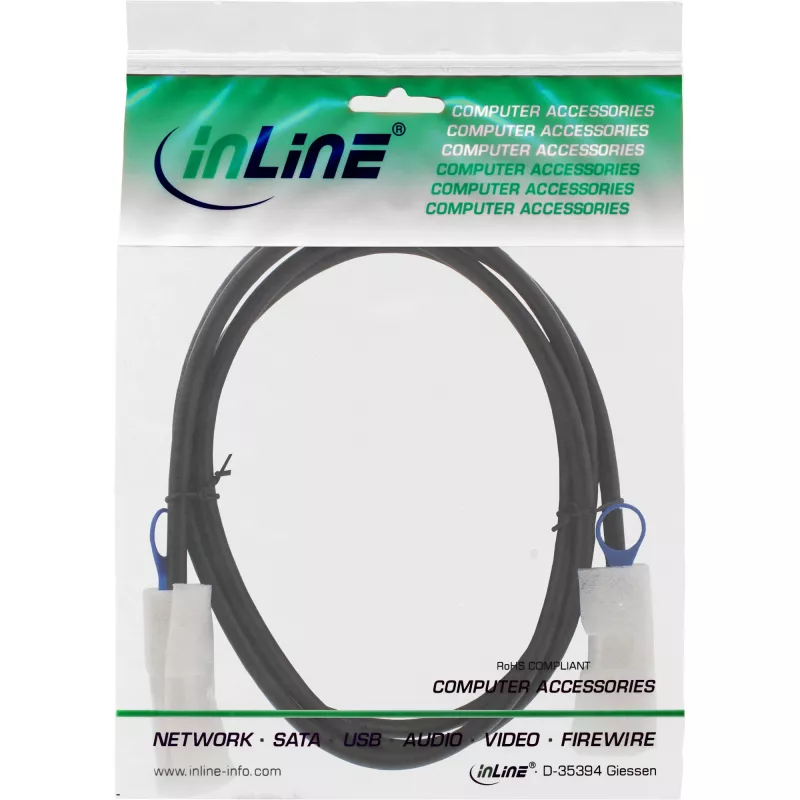 InLine SAS-Kabel, Mini-SAS 26-polig SFF-8088 auf Mini-SAS 26-polig SFF-8088, 2 m
