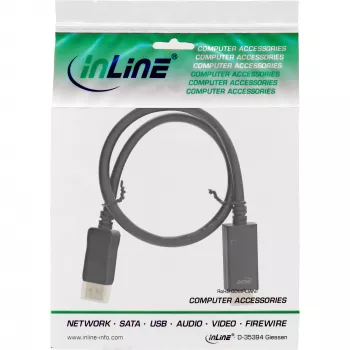 DisplayPort-auf-HDMI-Konverterkabel InLine 17187I 4K/60Hz schwarz 0,3 m