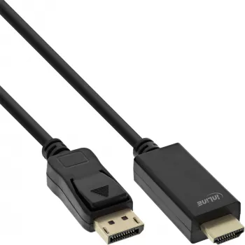 InLine DisplayPort-zu-HDMI-Konverterkabel, 4K/60Hz, schwarz, 1,5 m