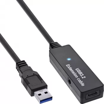InLine USB 3.2 Gen.1 aktive Verlängerung, USB-A Stecker auf USB-C Buchse, 5m