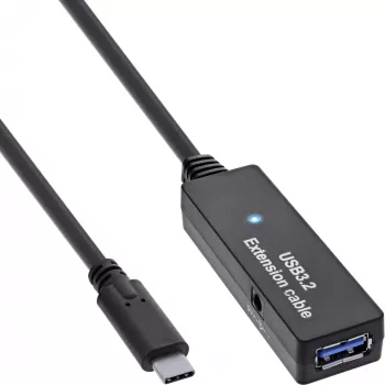 InLine USB 3.2 Gen.1 Aktiv-Verlängerung, USB-C Stecker auf USB-A Buchse, 5 m