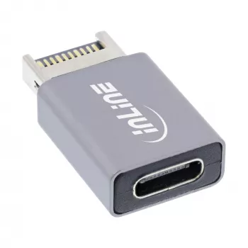 InLine USB 3.2 Adapter, interner USB-E Frontpanel-Stecker auf USB-C-Buchse