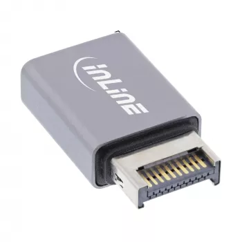 InLine USB 3.2 Adapter, interner USB-E Frontpanel-Stecker auf USB-C-Buchse