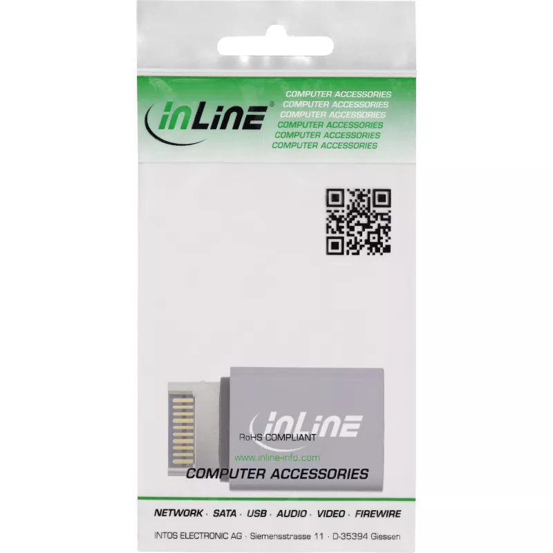 InLine USB 3.2 Adapter, interner USB-E Frontpanel-Stecker auf USB-C-Buchse