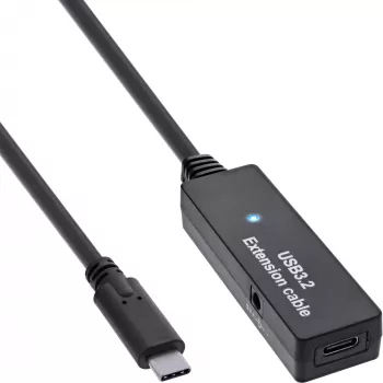 InLine USB 3.2 Gen.1 aktive Verlängerung, USB-C Stecker auf USB-C Buchse, 5m
