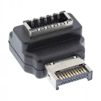 InLine USB 3.2 Adapter intern, Frontpanel USB-E Stecker auf USB-E Buchse 90°