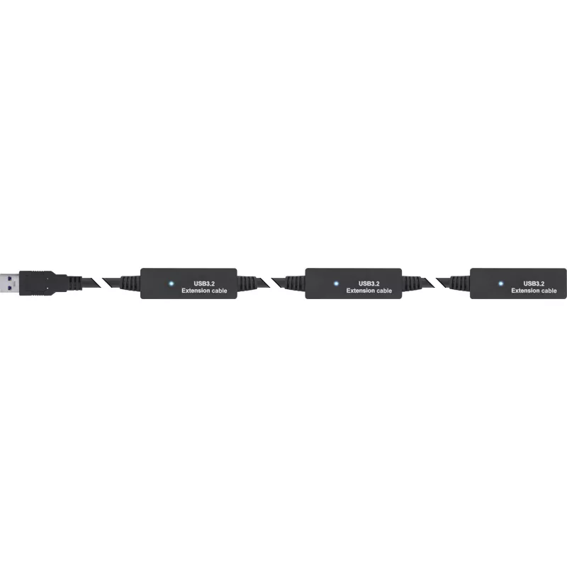 InLine USB 3.2 Gen.1 aktive Verlängerung, USB-A Stecker auf USB-C Buchse, 10 m