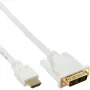 InLine HDMI auf DVI Kabel Stecker / 18+1 Stecker weiß gold 5m