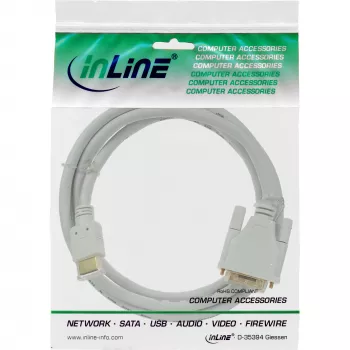 InLine HDMI auf DVI Kabel Stecker / 18+1 Stecker weiß gold 5m