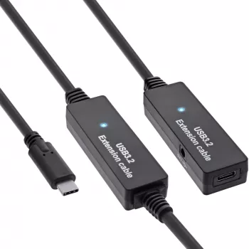 InLine USB 3.2 Gen.1 aktive Verlängerung, USB-C Stecker auf USB-C Buchse, 15 m