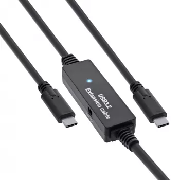 InLine USB 3.2 Gen.1 aktives Kabel, USB-C Stecker auf USB-C Stecker, 5m