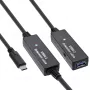 InLine USB 3.2 Gen.1 aktive Verlängerung, USB-C Stecker auf USB-A Buchse, 15 m