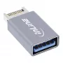 InLine USB 3.2-Adapter, interner USB-E-Frontpanel-Stecker auf USB-A-Buchse