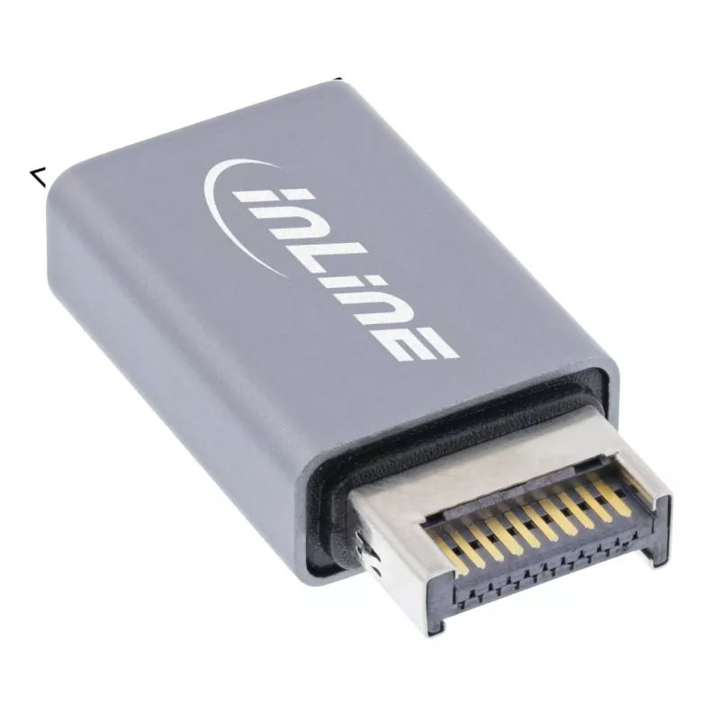 InLine USB 3.2-Adapter, interner USB-E-Frontpanel-Stecker auf USB-A-Buchse