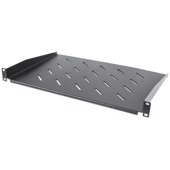 Intellinet 19-Zoll-Auslegerregal, 1U, Regaltiefe 300 mm, belüftet, max. 25 kg, schwarz, drei Jahre Garantie
