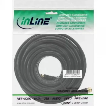 SAT-Kabel Premium InLine 69315P 15m 2-fach geschirmt 2x F-Stecker schwarz