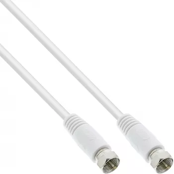 InLine SAT-Kabel 2x geschirmt Ultra-Low-Loss 2x F-Stecker >75 dB weiß 7 m