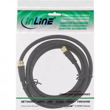 SAT-Kabel Premium InLine 69303P 2-fach geschirmt 2x F-Stecker 3m schwarz