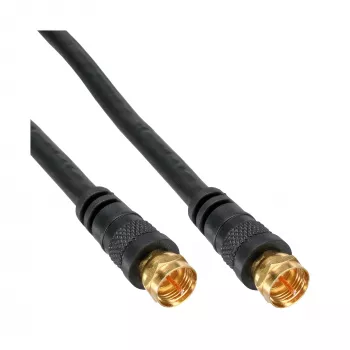 InLine SAT-Kabel Premium 2-fach geschirmt 2x F-Stecker weiblich >85 dB schwarz 1 m