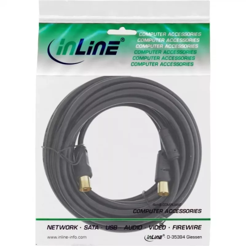InLine Antennenkabel 2-fach geschirmt >85 dB schwarz 20 m