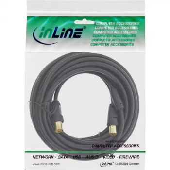 InLine Antennenkabel 2-fach geschirmt >85dB schwarz 5m