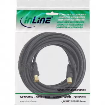 InLine Antennenkabel 2-fach geschirmt >85 dB schwarz 3 m