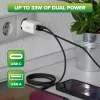 InLine USB-Netzteil, Ladegerät, USB-A + USB Typ-C, 33W, PD + QC
