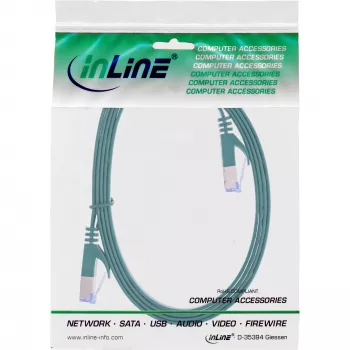 InLine Flach-Patchkabel, U/FTP, Cat.6A, grün, 3m