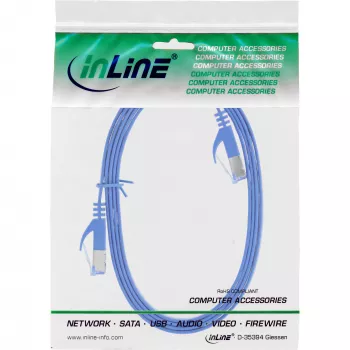 InLine Flach-Patchkabel, U/FTP, Cat.6A, blau, 0,5m
