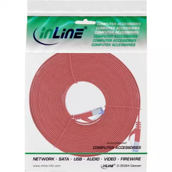 InLine Flach-Patchkabel, U/FTP, Cat.6A, rot, 10m