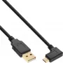 InLine Micro-USB-2.0-Kabel USB Typ A Stecker / Micro-B Stecker, abgewinkelt, schwarz, 1 m