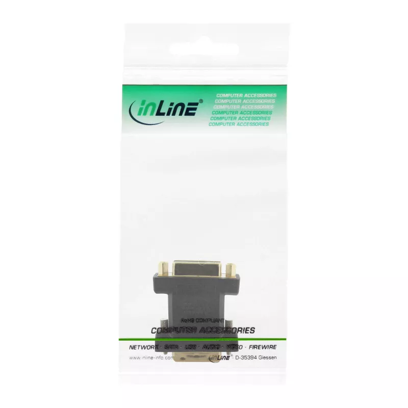 InLine DVI-D Adapter DVI-I 24+5 Buchse / DVI-D 24+1 Stecker, vergoldet