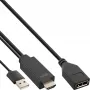 InLine HDMI-Stecker zu DisplayPort-Buchse Konverterkabel, 4K, schwarz/gold, 0,3 m