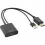 InLine HDMI F zu DisplayPort M Konverterkabel, 4K, schwarz/gold, 0,3m