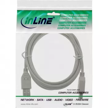 USB 2.0 Verlängerungskabel Typ A Stecker/Buchse InLine 34605X beige 5m