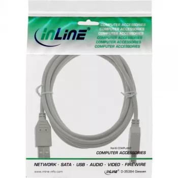 USB 2.0 Verlängerungskabel Typ A Stecker/Buchse InLine 34633 beige 0,3m